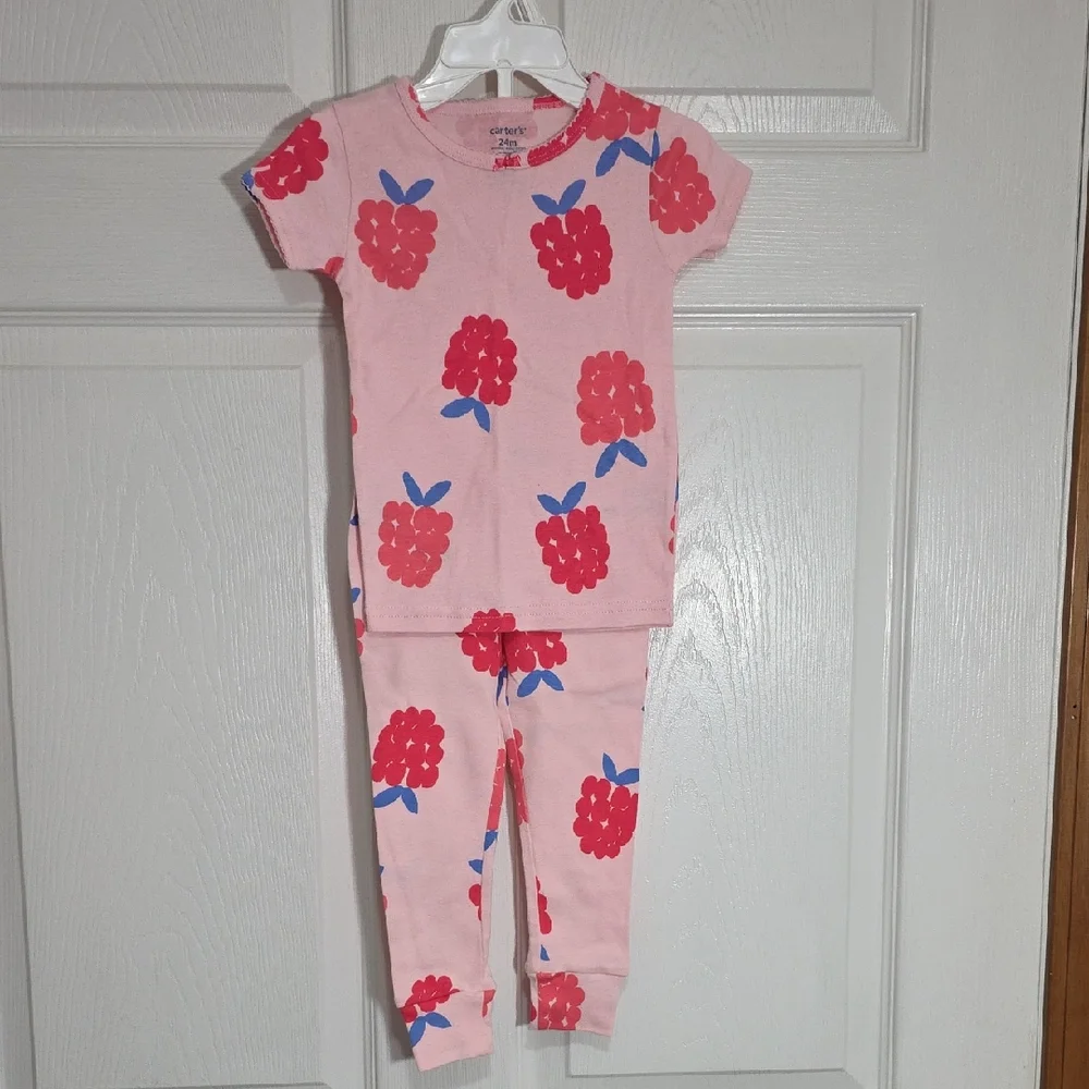 Carter's Pink and Red Floral Pajama Set